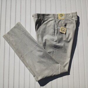 CHARLESTON KHAKIS Pants Men's 34 Blue Beige Pinstriped Seersucker Straight NWT